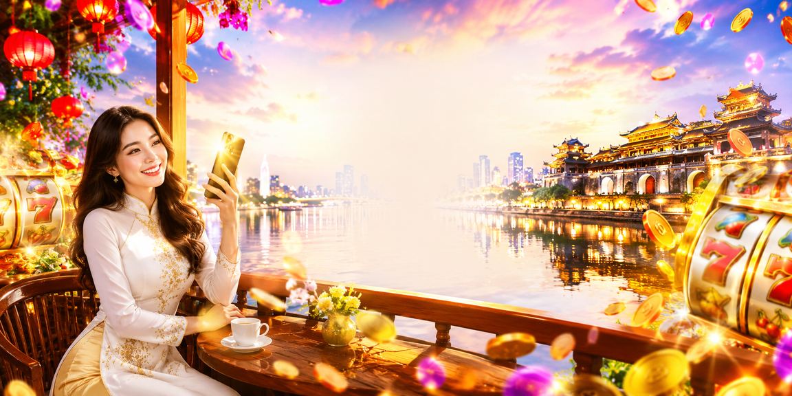 Người chơi slot game Việt Nam bên tách cà phê tại quán truyền thống Huế